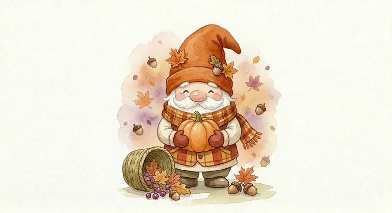 Seasonal Gnome Watercolor Clipart