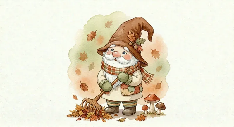 Seasonal Gnome Watercolor Clipart