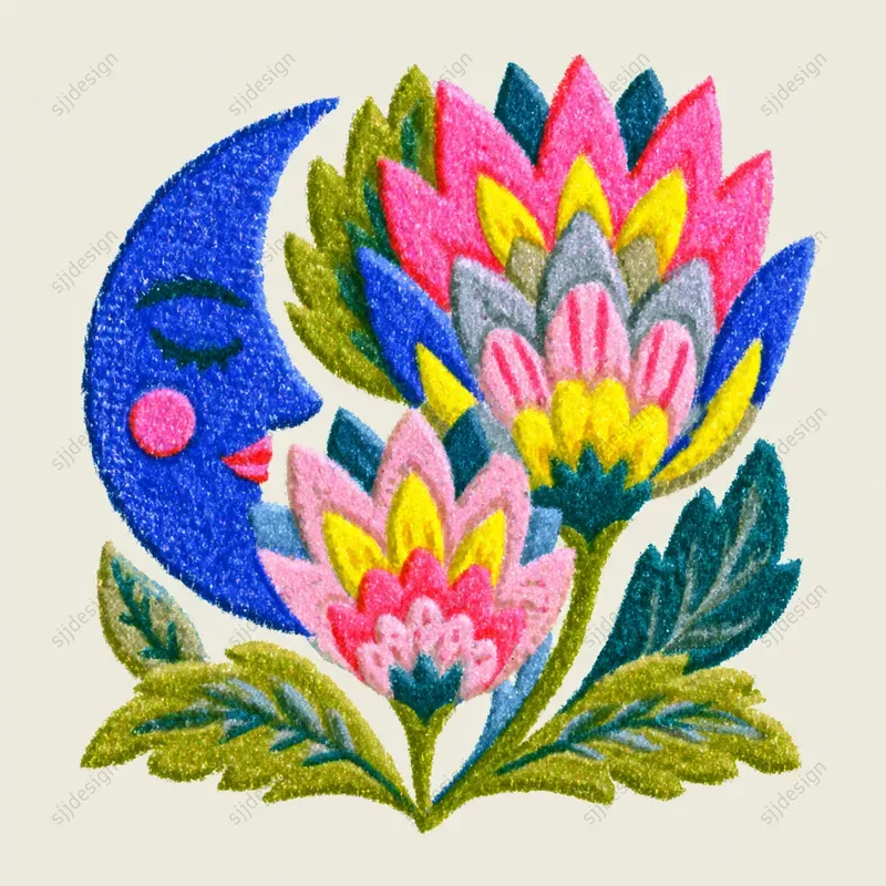 Neon Folk Sticker Art