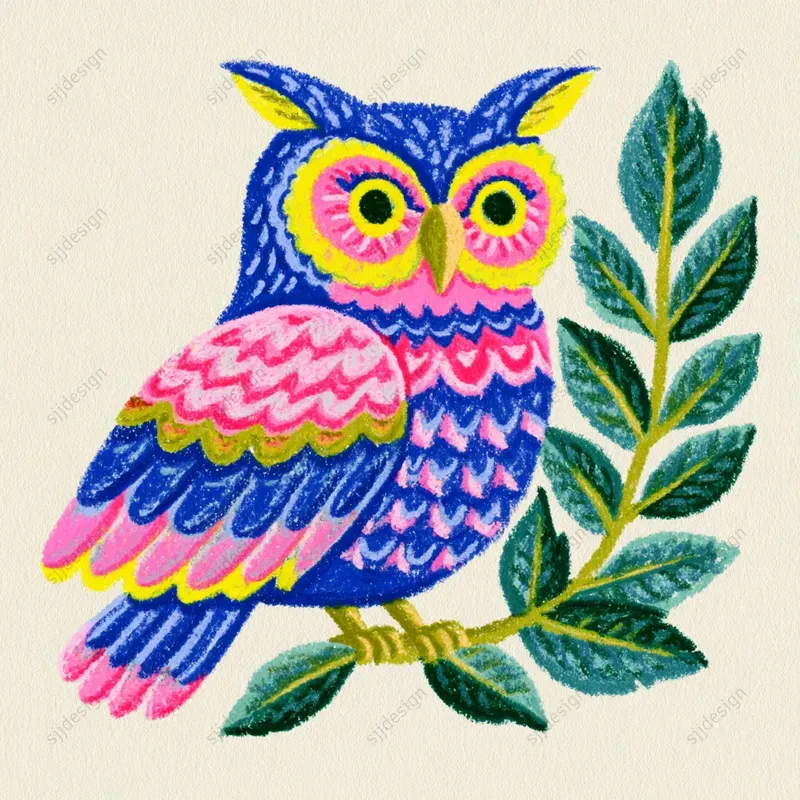 Neon Folk Sticker Art