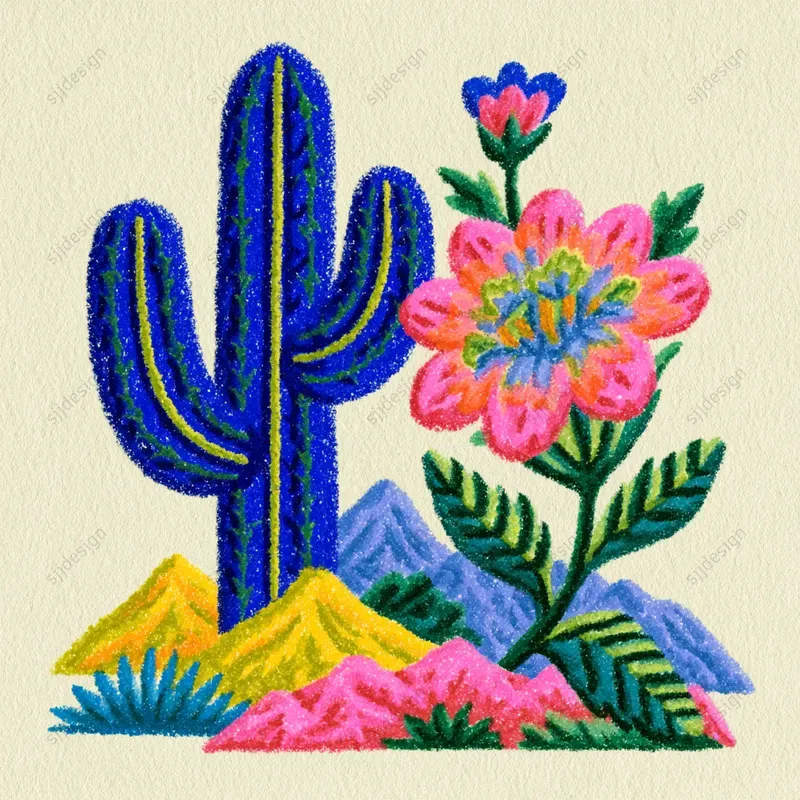 Neon Folk Sticker Art