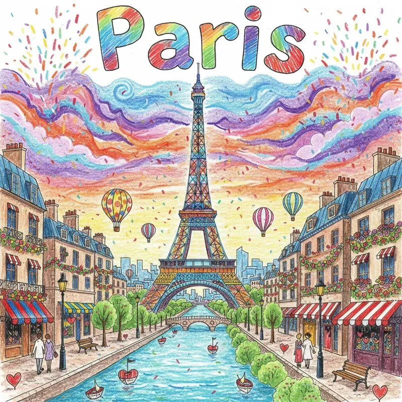 City Drawings With Their Names