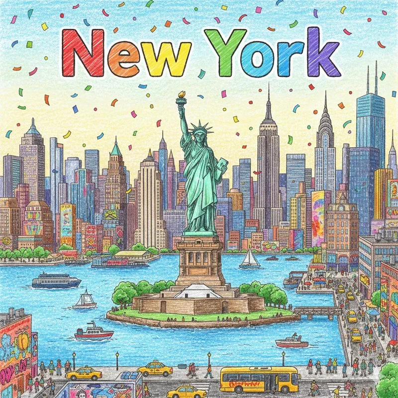 City Drawings With Their Names