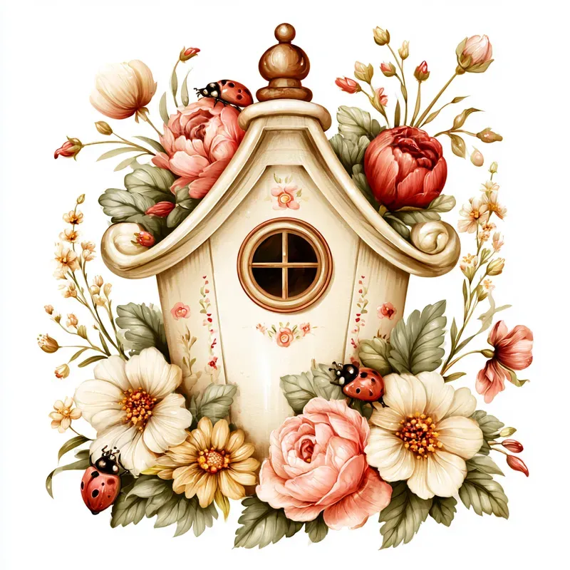 Ladybug Garden Summer Cliparts