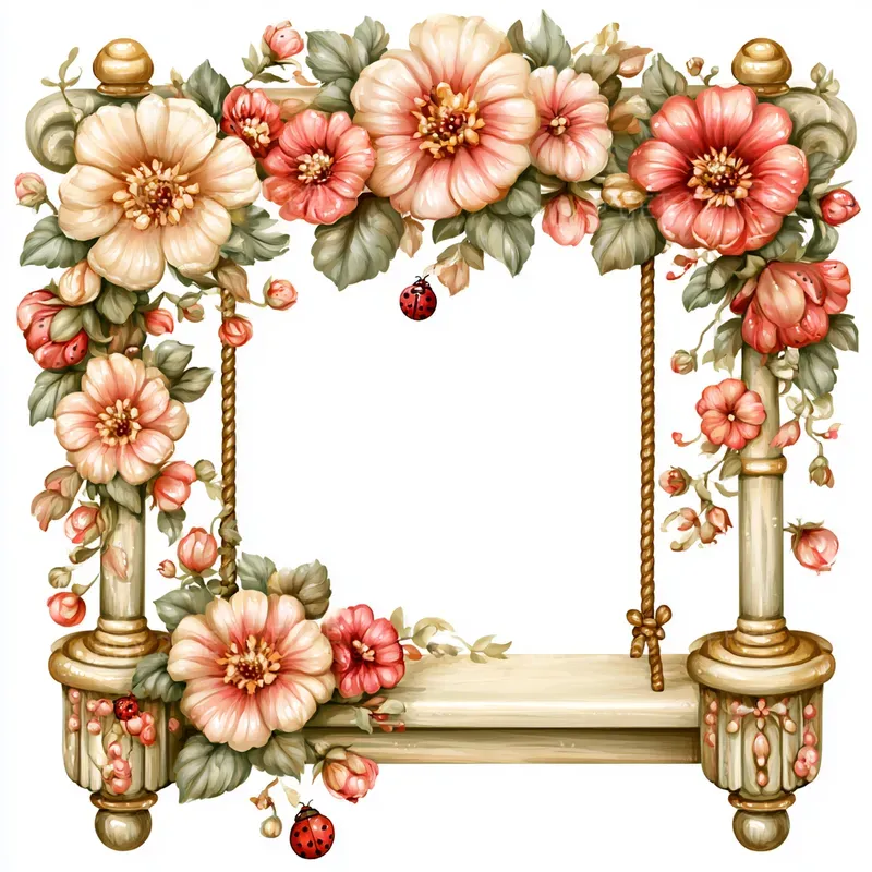 Ladybug Garden Summer Cliparts