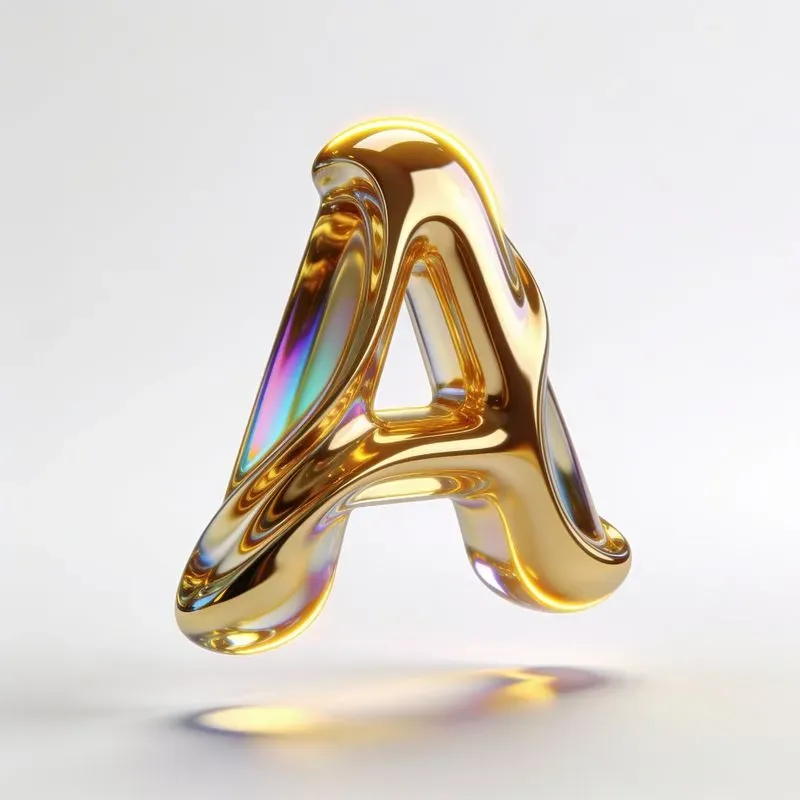 3D Liquid Chrome Glass Typographies