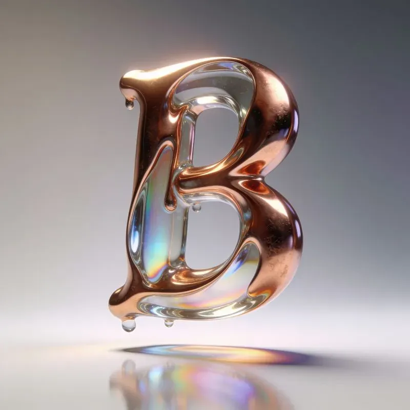 3D Liquid Chrome Glass Typographies