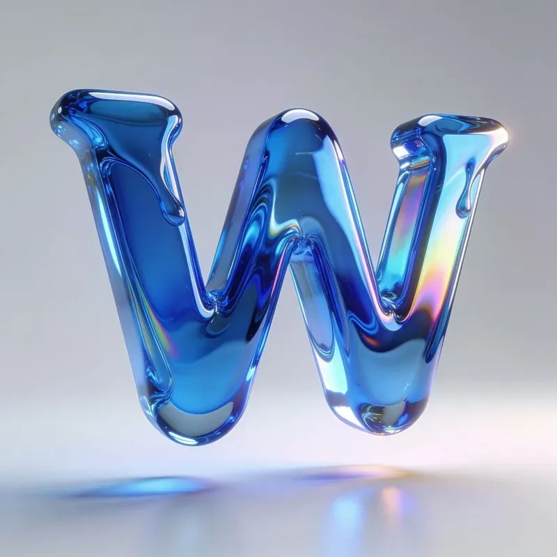 3D Liquid Chrome Glass Typographies