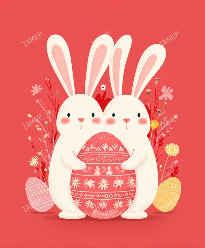 Cute Easter Kawaii Illustrations