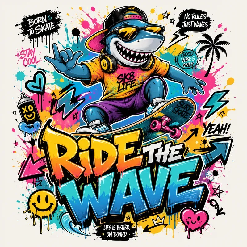 Vibrant Graffiti Tshirt Creators