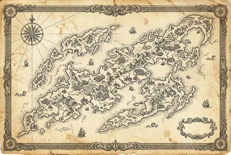 Handdrawn Parchment World Maps