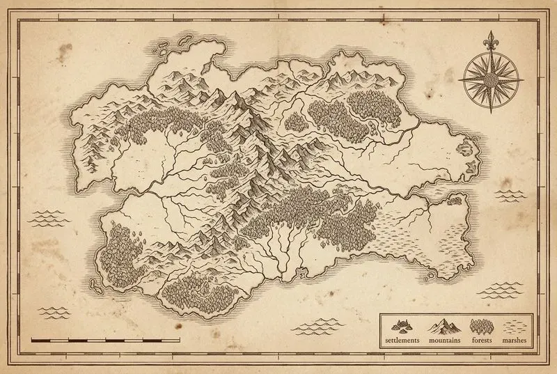 Handdrawn Parchment World Maps
