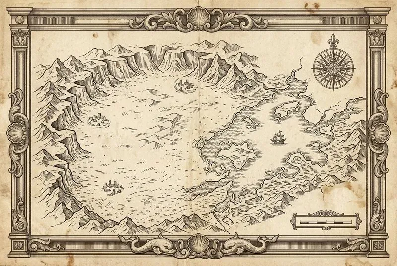 Handdrawn Parchment World Maps