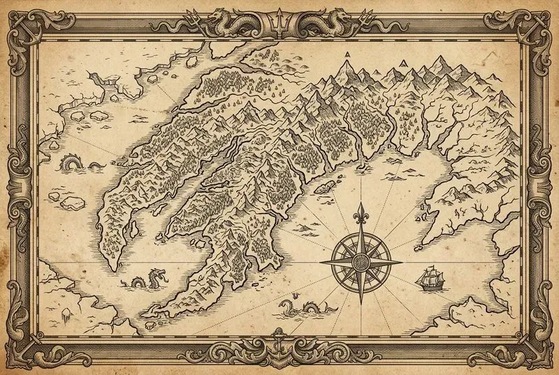Handdrawn Parchment World Maps