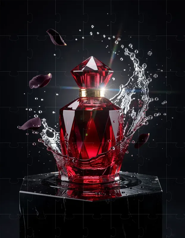 Luxury Perfume Water Splashes Macro