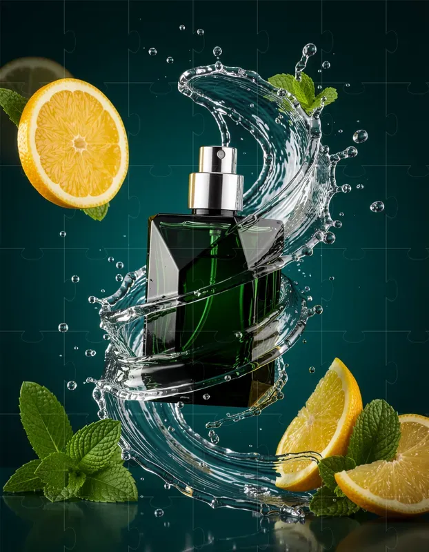 Luxury Perfume Water Splashes Macro