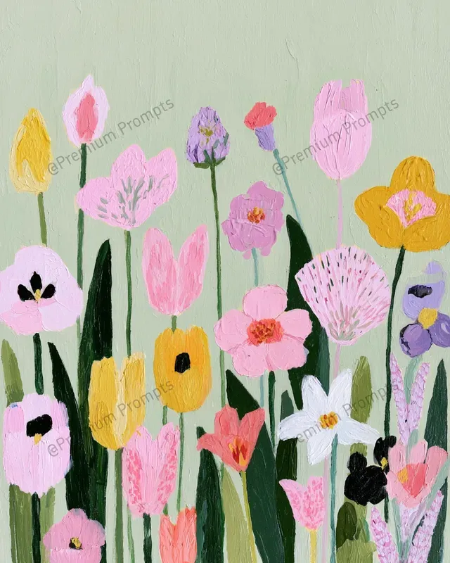 Flat And Stylized Gouache Paintings