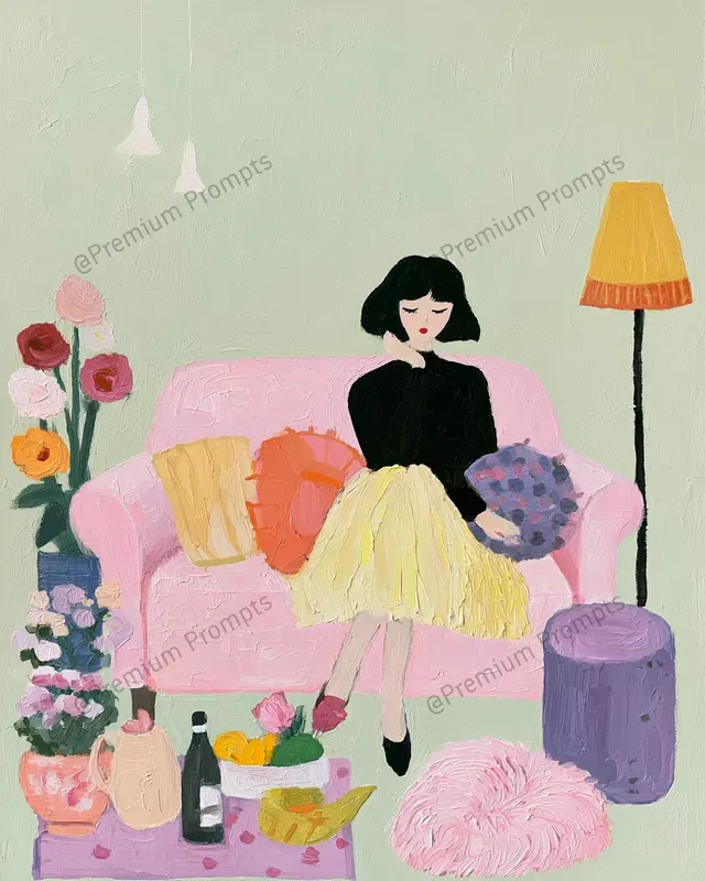 Flat And Stylized Gouache Paintings