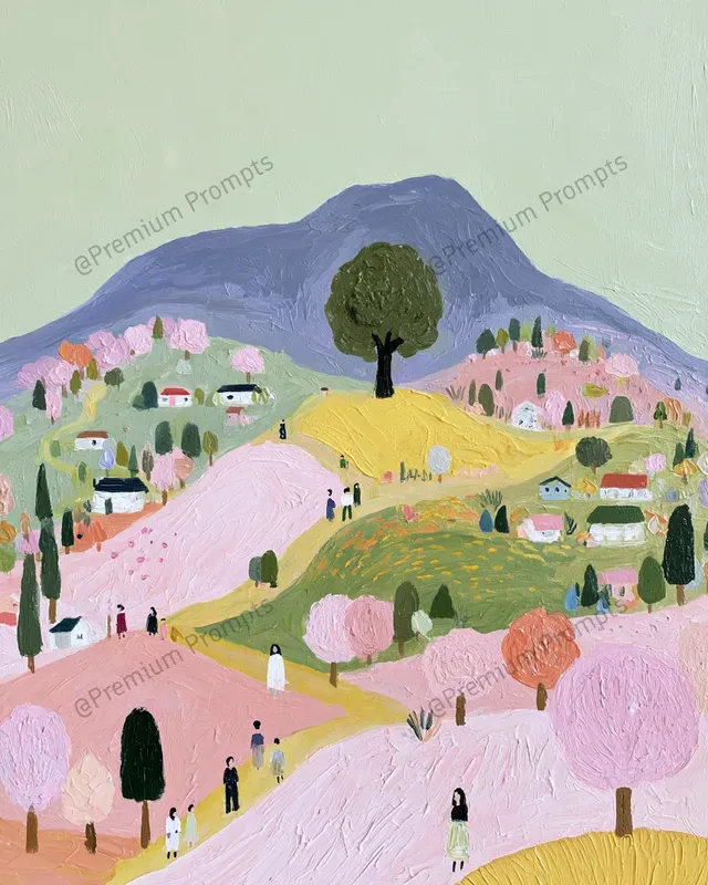Flat And Stylized Gouache Paintings
