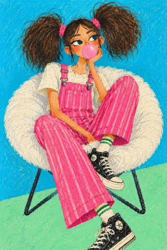 Quirky Textured Oil Pastel Portraits