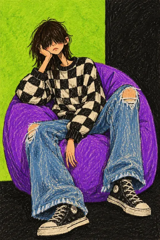 Quirky Textured Oil Pastel Portraits