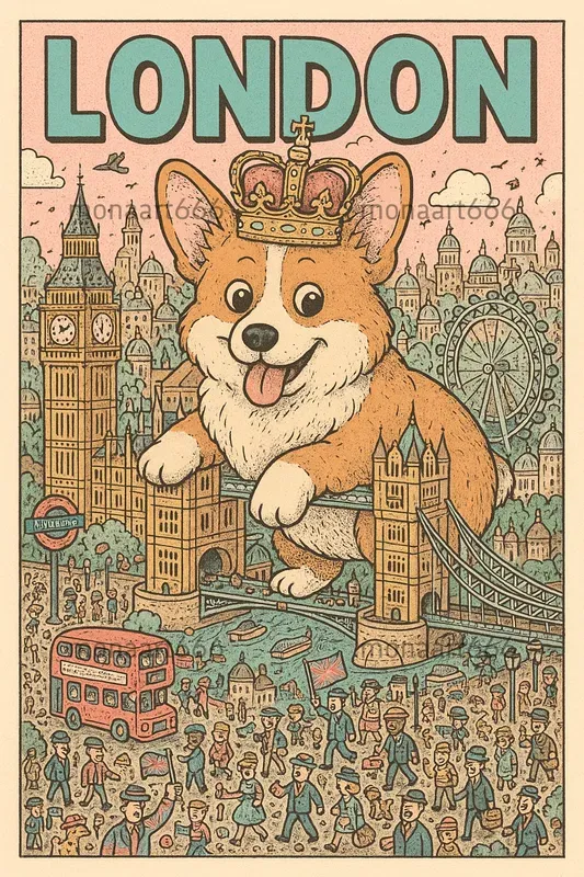 Whimsical Derlust Doodle Posters
