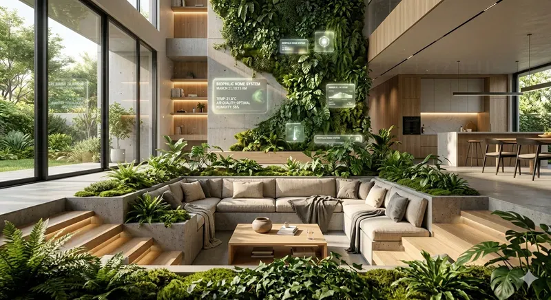 Smart Biophilic Living Rooms
