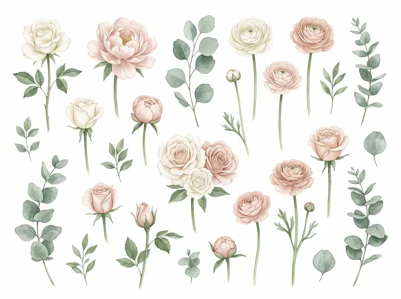 Minimalist Neutral Watercolor Florals