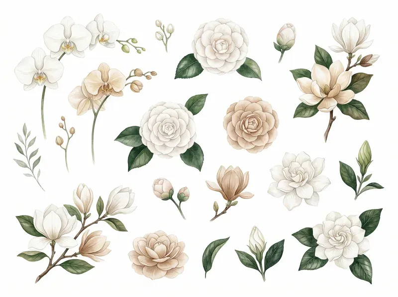 Minimalist Neutral Watercolor Florals