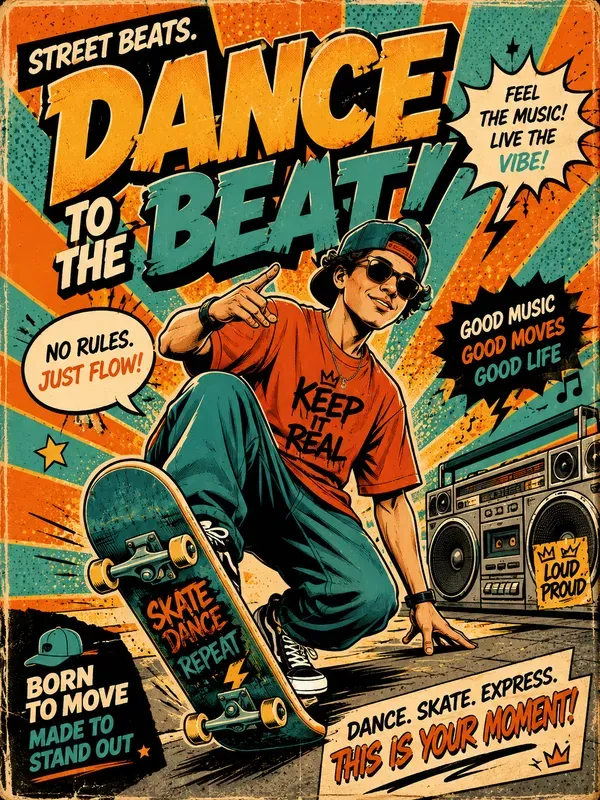 Retro Tiktok Popart Posters Ai