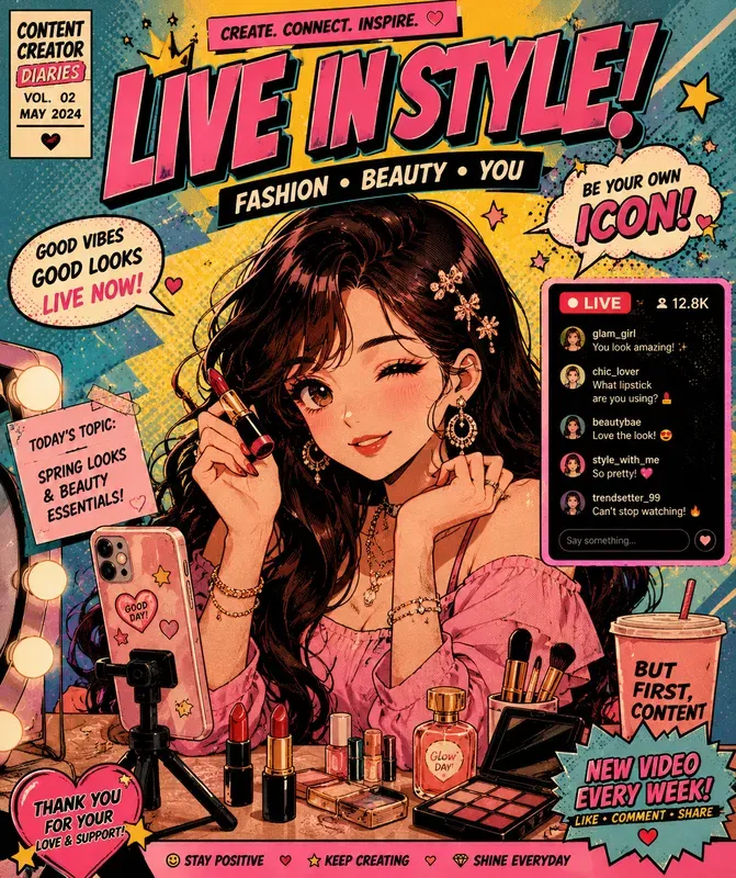 Retro Tiktok Popart Posters Ai