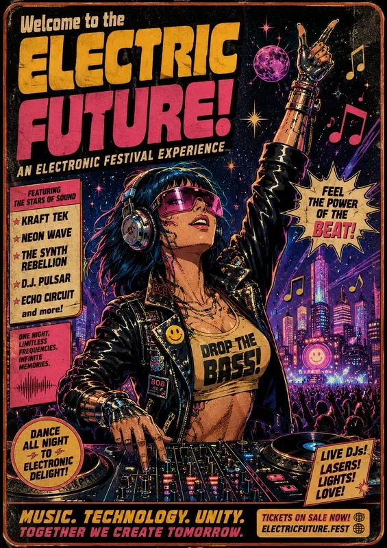 Retro Tiktok Popart Posters Ai