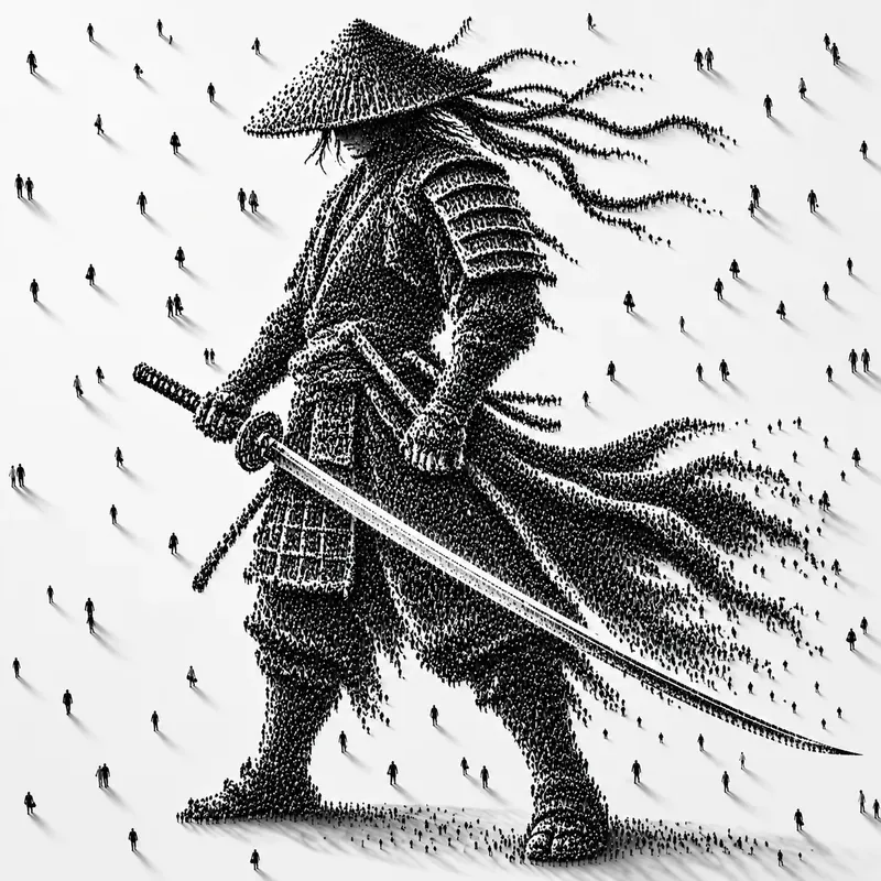 Crowd Silhouette Illusion Art