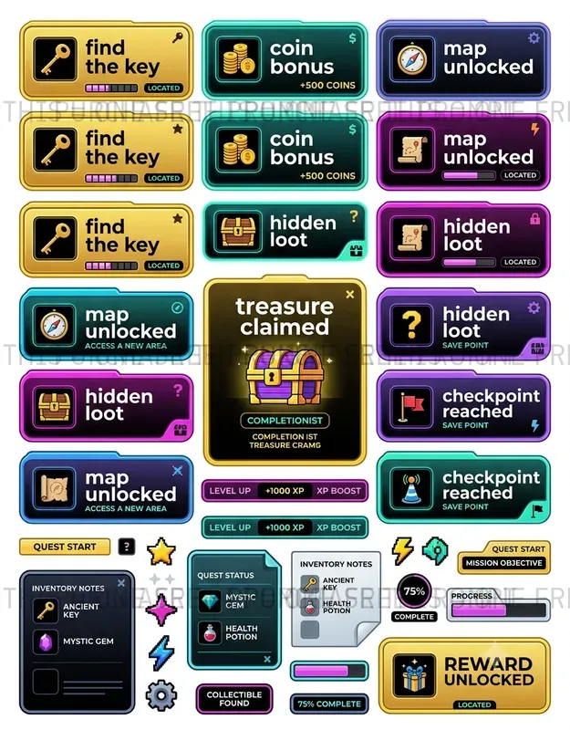 Gaming Typography Scrap Sheets