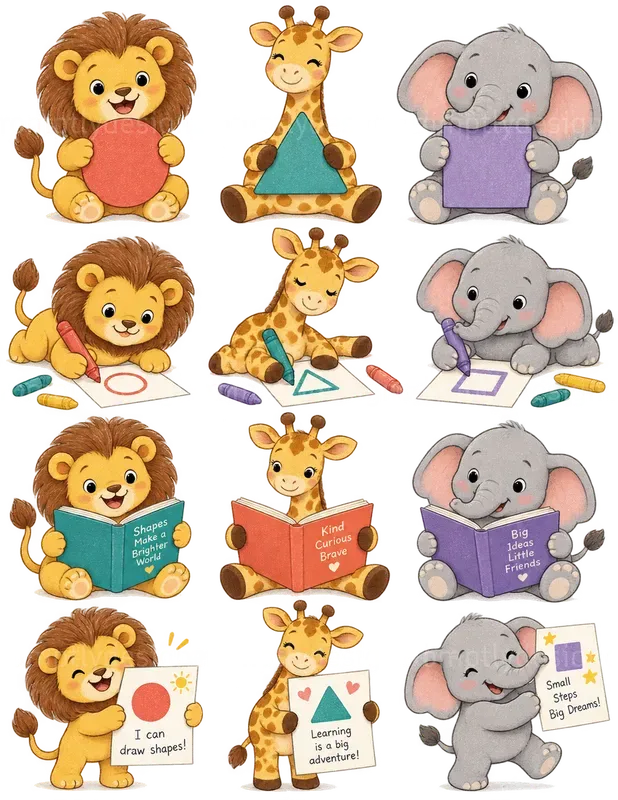 Cute Back To School Animal Cliparts