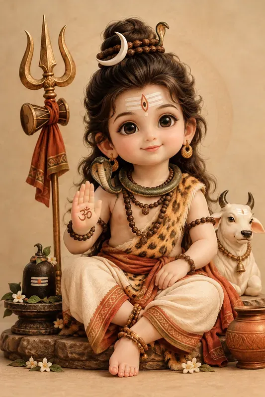 Cute 3D Hindu Gods Vintage Art
