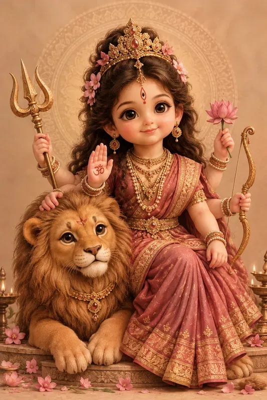 Cute 3D Hindu Gods Vintage Art