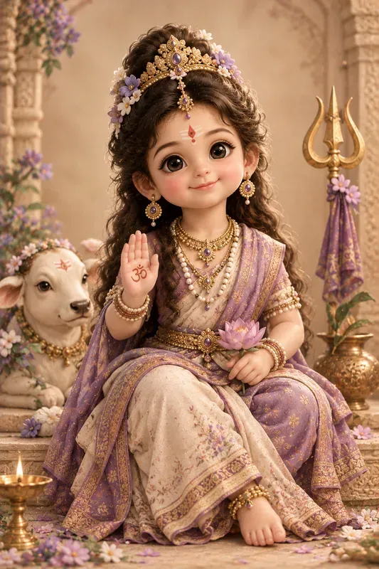 Cute 3D Hindu Gods Vintage Art