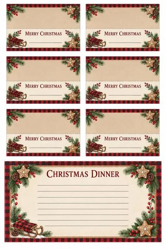 Christmas Dinner Table Printables