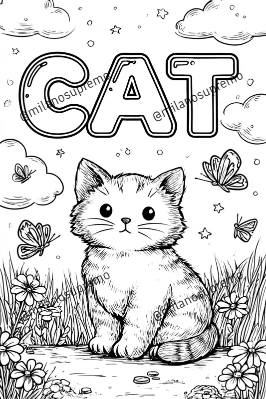 Kawaii Kids Coloring Pages Bold Words