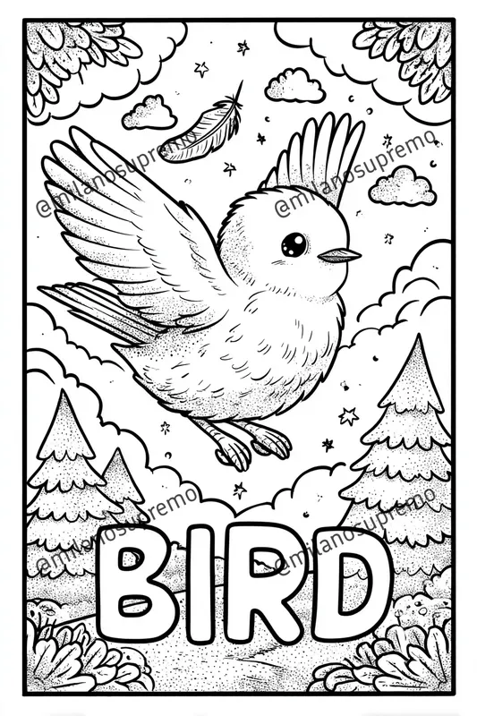 Kawaii Kids Coloring Pages Bold Words