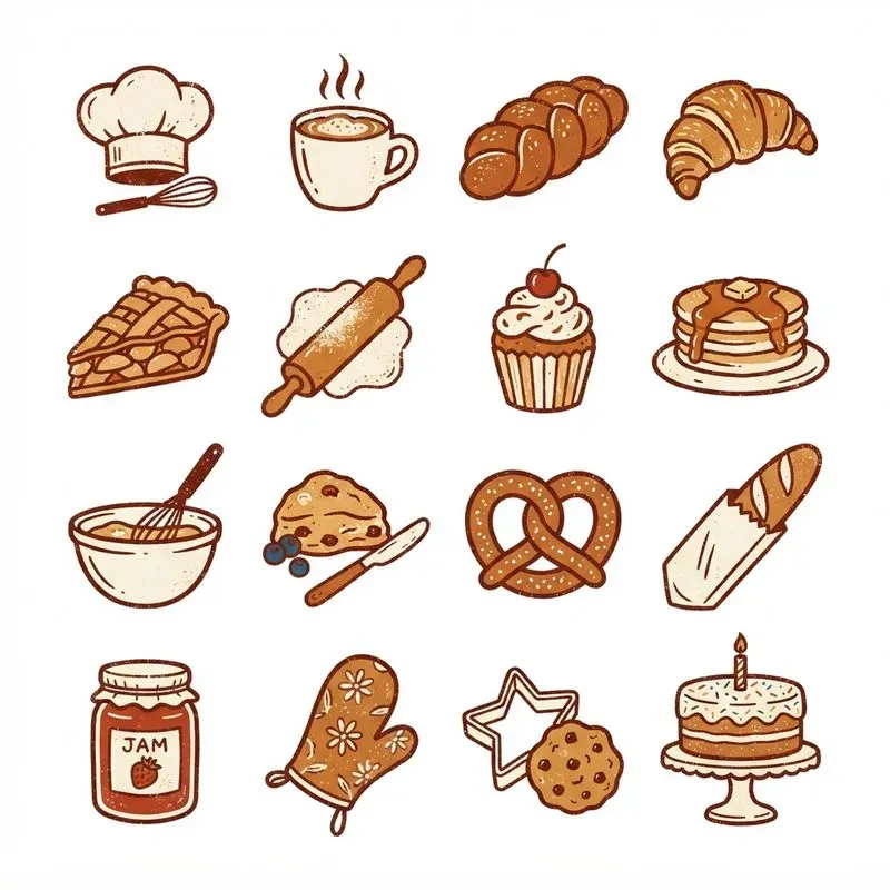 Flat Vintage Screenprint Icon Sheets