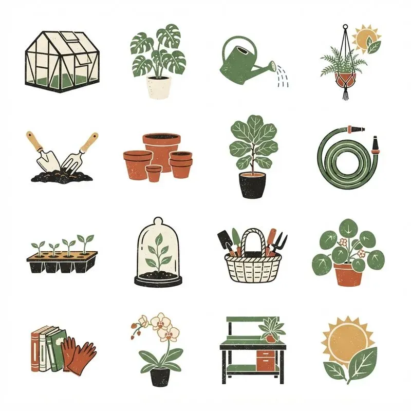 Flat Vintage Screenprint Icon Sheets