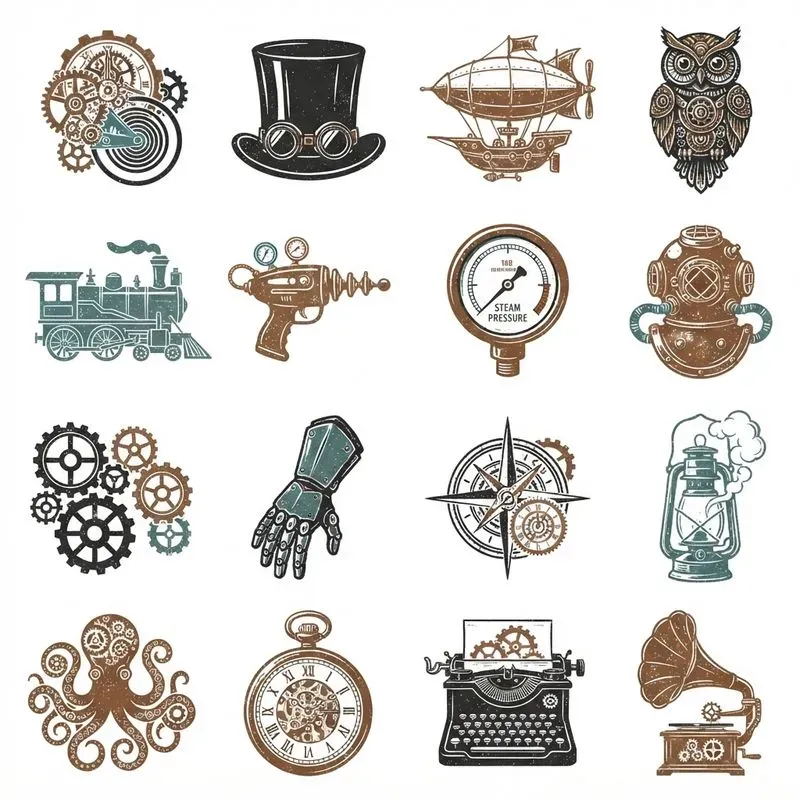 Flat Vintage Screenprint Icon Sheets