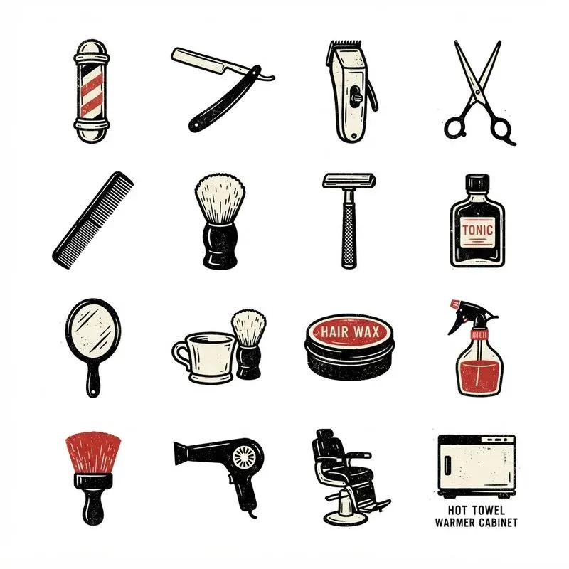 Flat Vintage Screenprint Icon Sheets