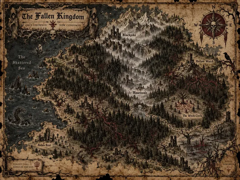Cursed Kingdom Parchment Maps