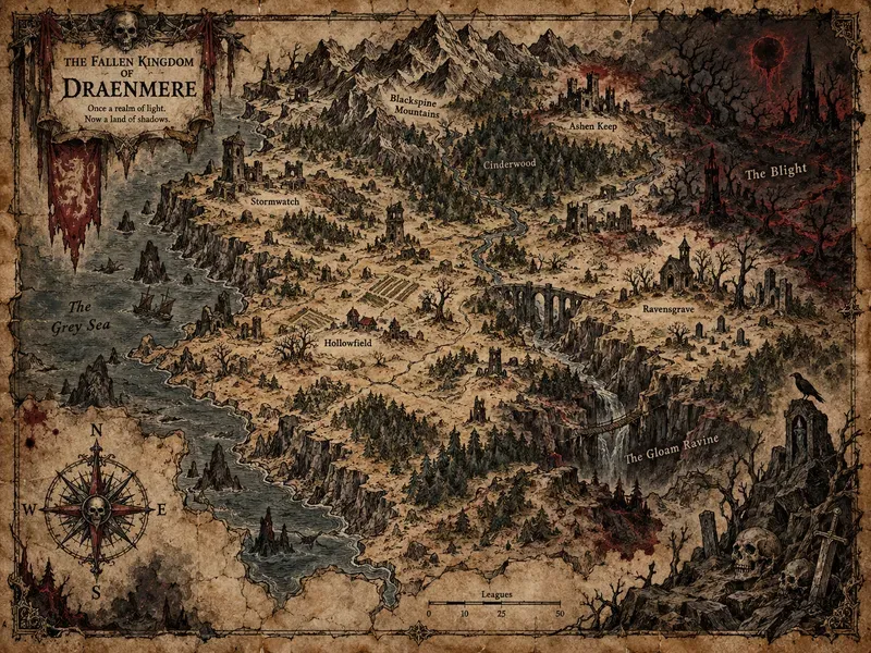Cursed Kingdom Parchment Maps