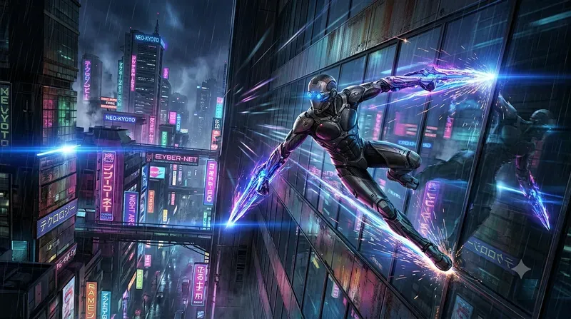 Futuristic Action Game Keyframe Designs