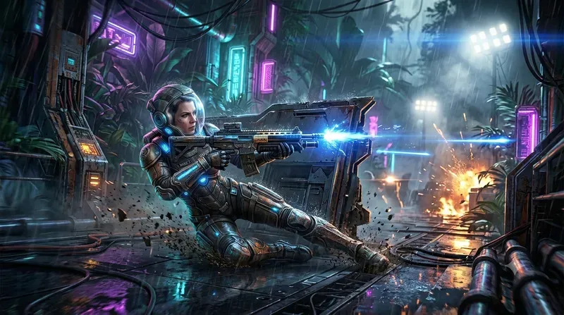 Futuristic Action Game Keyframe Designs