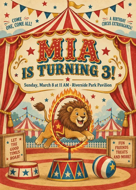 Circus Birthday Party Invitations